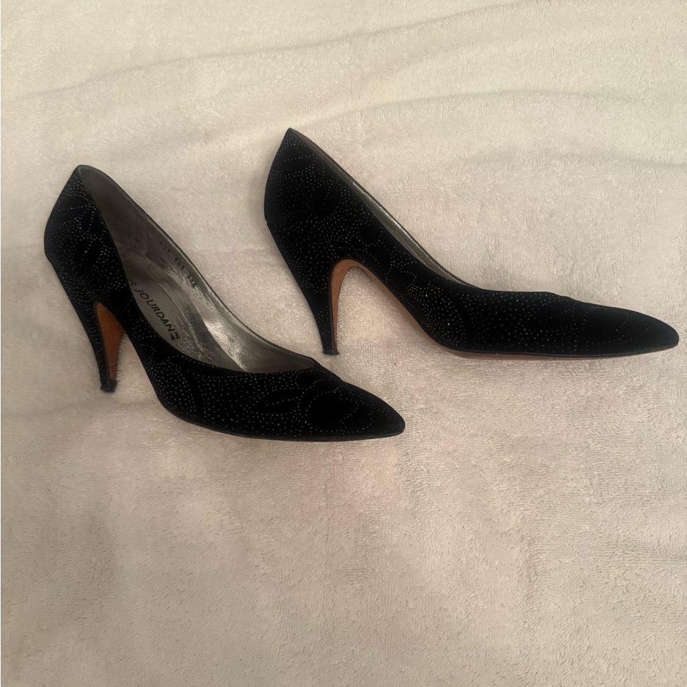 Charles Jourdan Black & Rhinestones size 39 1/2